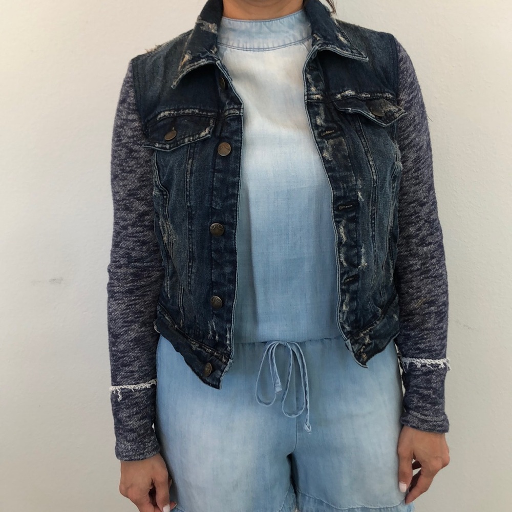 Free People Knit Jean Jacket